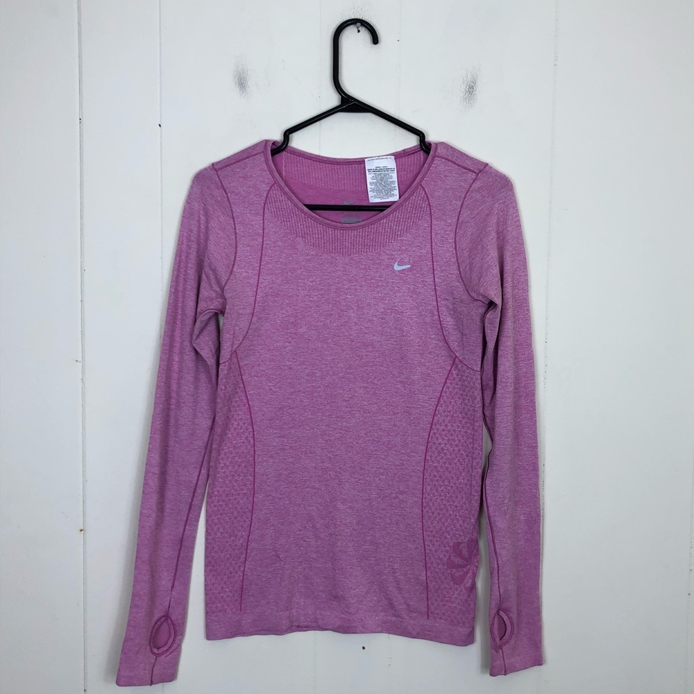 Nike Pink Dri-Fit Long Sleeve Workout Top Sz S